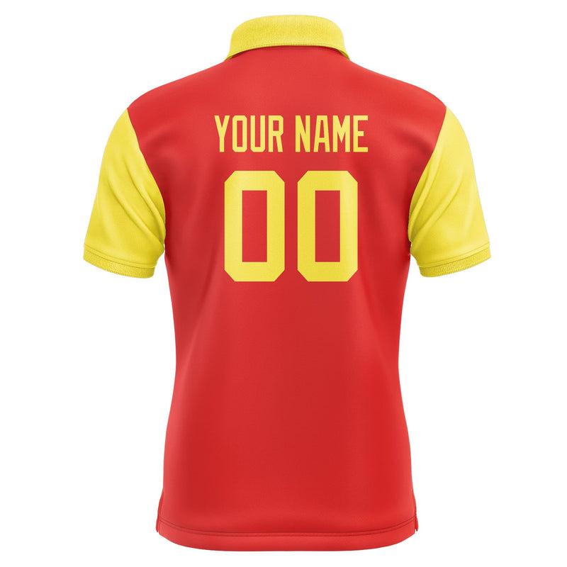 Custom Orange Red Light Yellow Short-Sleeve Polo Shirt PO122626B126