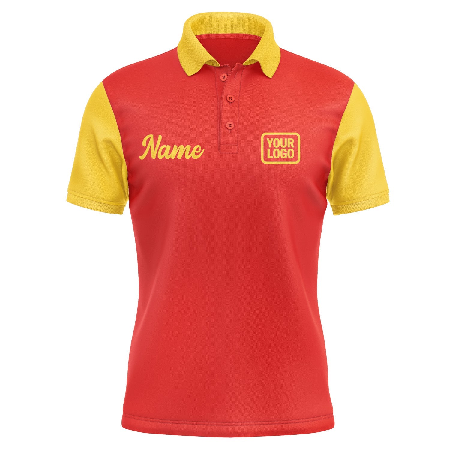 Custom Orange Red Gold Short-Sleeve Polo Shirt PO123030B130