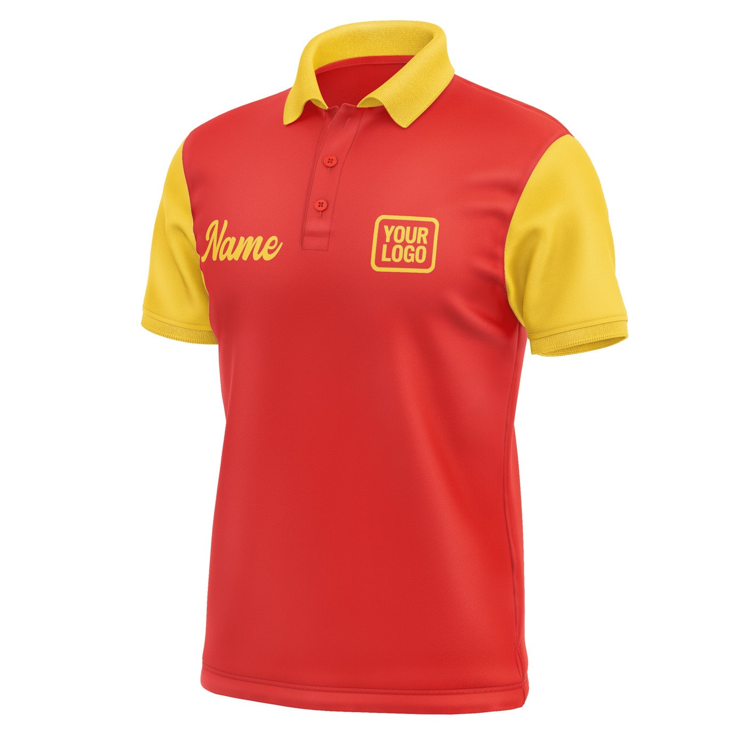 Custom Orange Red Gold Short-Sleeve Polo Shirt PO123030B130