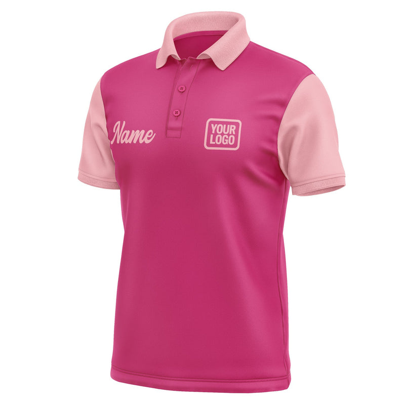 Custom Pink Light Pink Short-Sleeve Polo Shirt PO132121B121