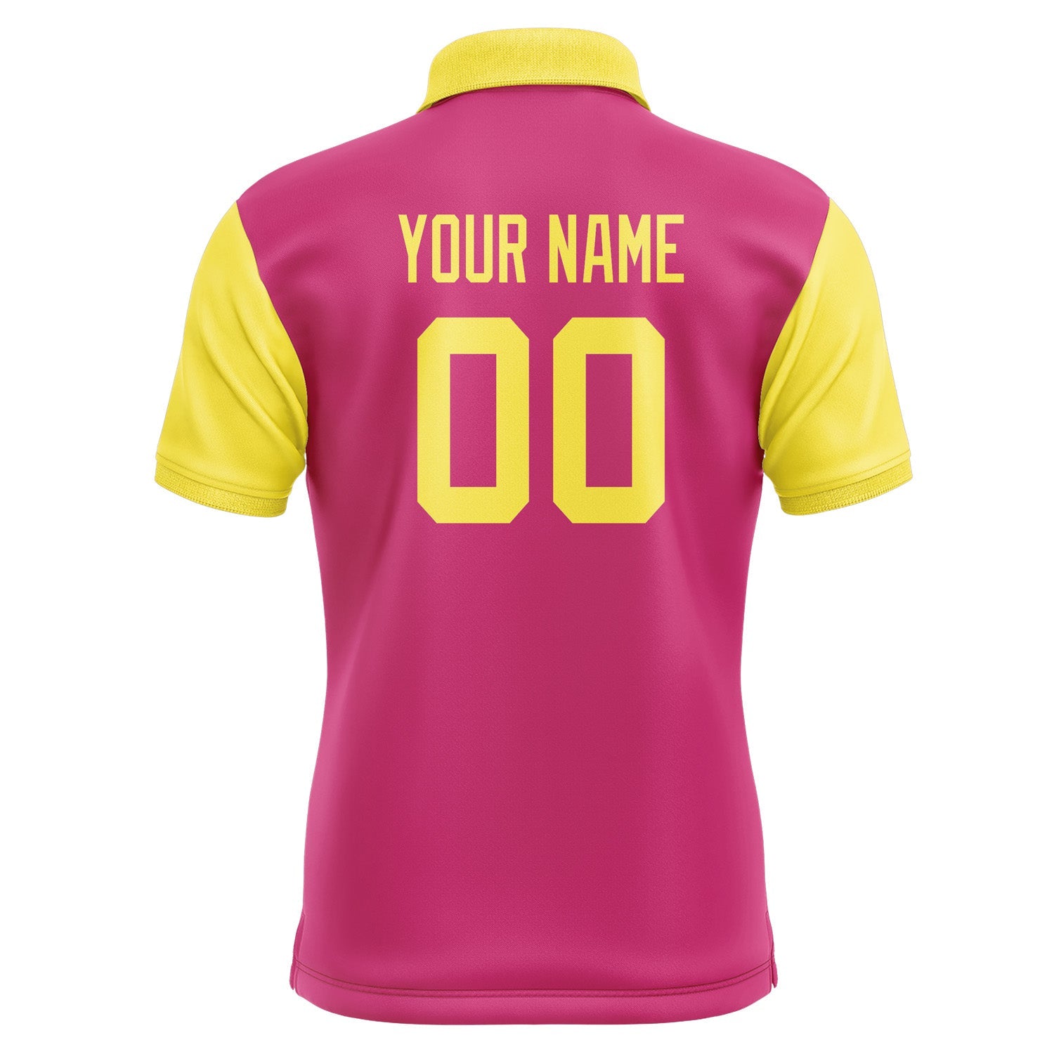Custom Pink Light Yellow Short-Sleeve Polo Shirt PO132626B126