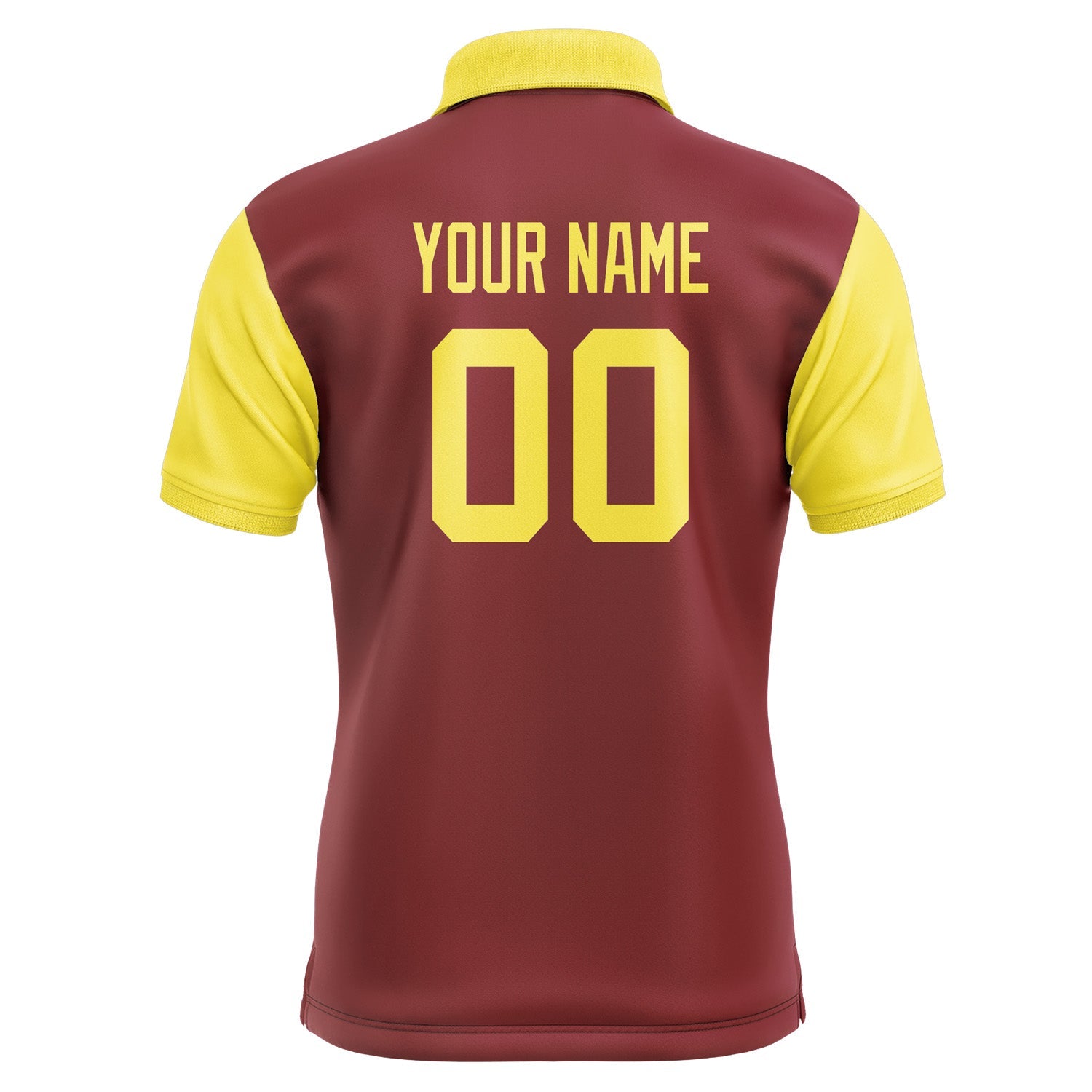Custom Crimson Red Light Yellow Short-Sleeve Polo Shirt PO152626B126
