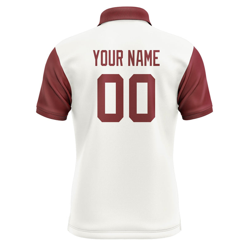 Custom White Crimson Red Short-Sleeve Polo Shirt PO181515B115