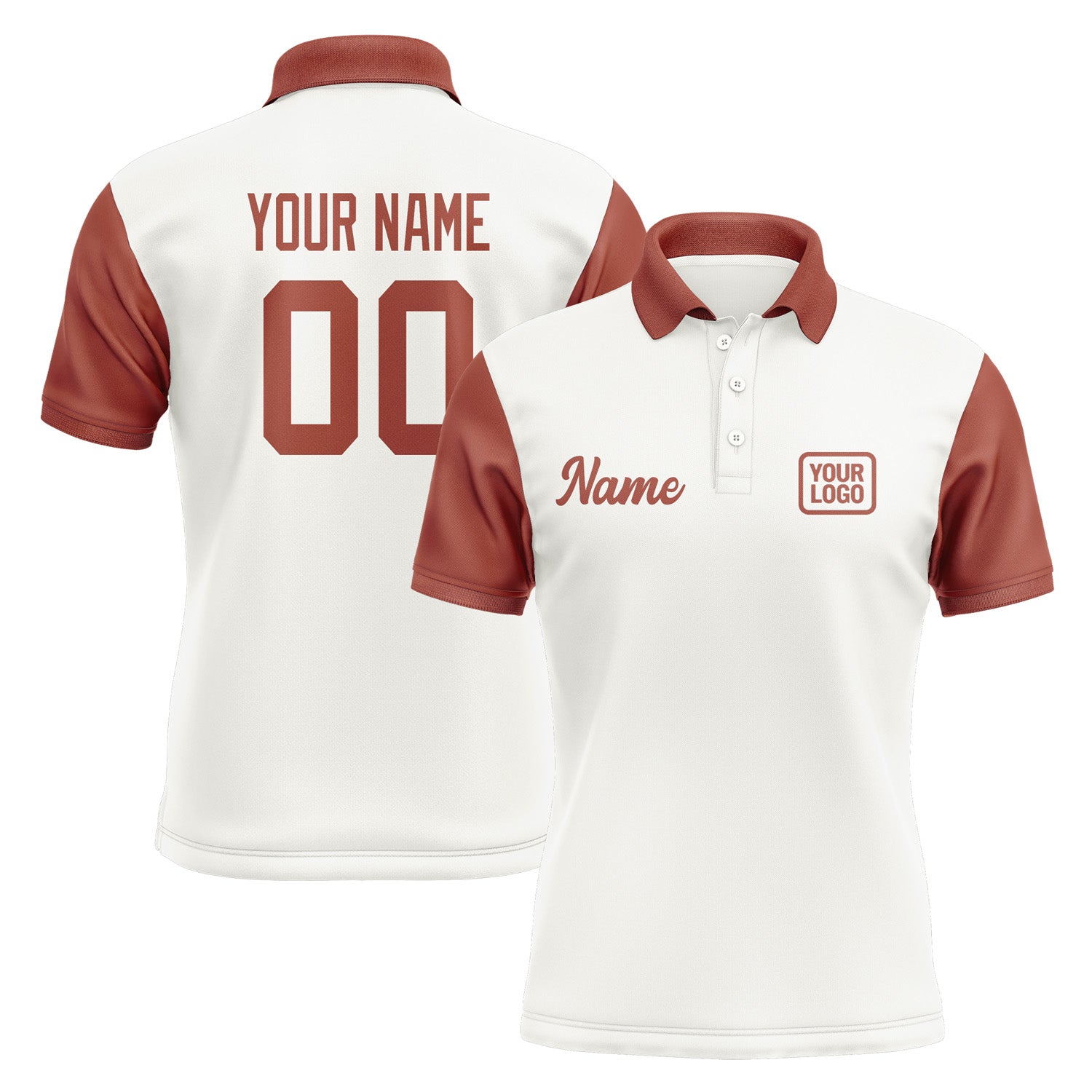 Custom White Coral Red Short-Sleeve Polo Shirt PO181616B116