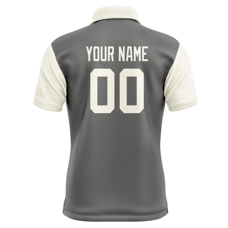 Custom Dark Grey Cream Short-Sleeve Polo Shirt PO200303B103