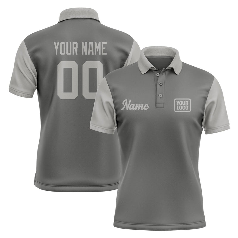 Custom Dark Grey Gray Short-Sleeve Polo Shirt PO200404B104
