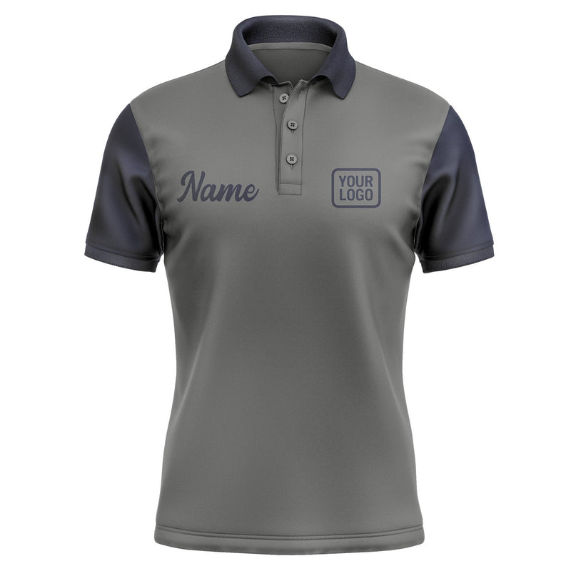 Custom Dark Grey Navy Short-Sleeve Polo Shirt PO201111B111