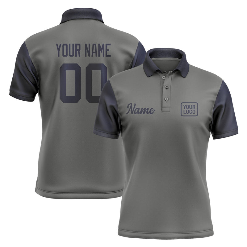 Custom Dark Grey Navy Short-Sleeve Polo Shirt PO201111B111
