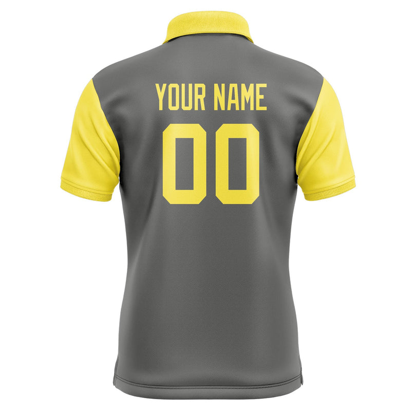 Custom Dark Grey Light Yellow Short-Sleeve Polo Shirt PO202626B126