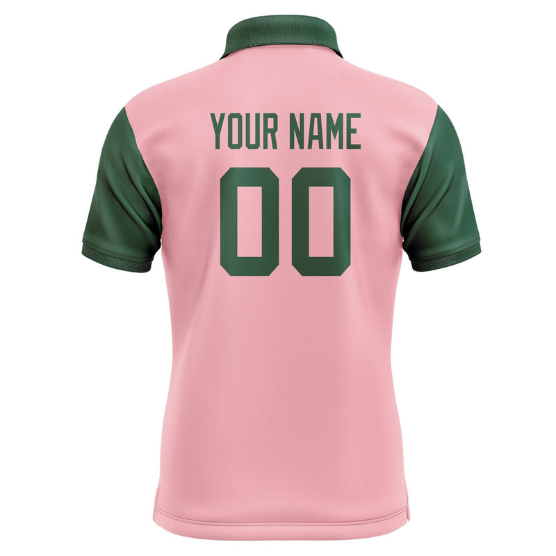 Custom Light Pink Green Short-Sleeve Polo Shirt PO210505B105