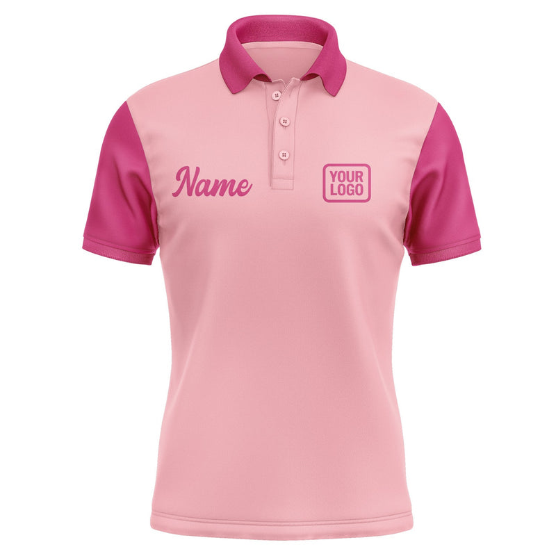 Custom Light Pink Pink Short-Sleeve Polo Shirt PO211313B113