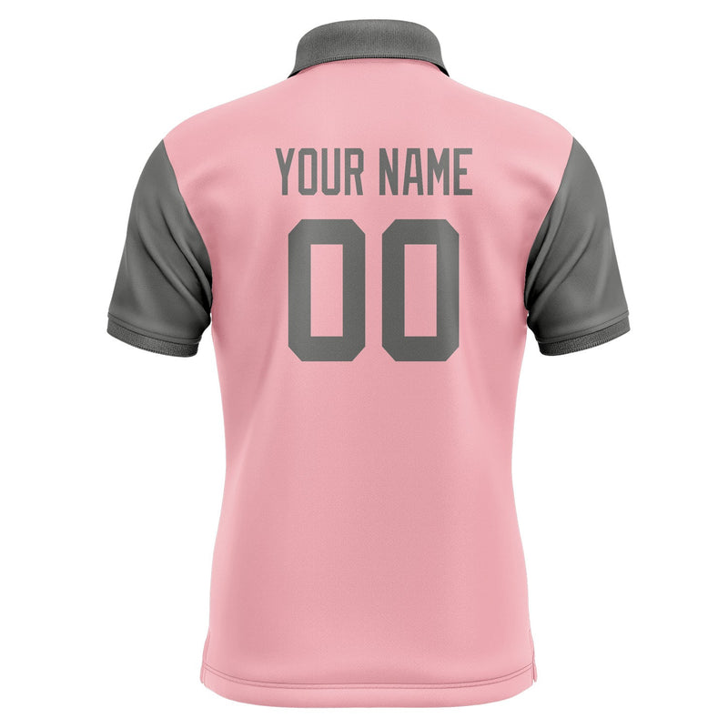 Custom Light Pink Dark Grey Short-Sleeve Polo Shirt PO212020B120