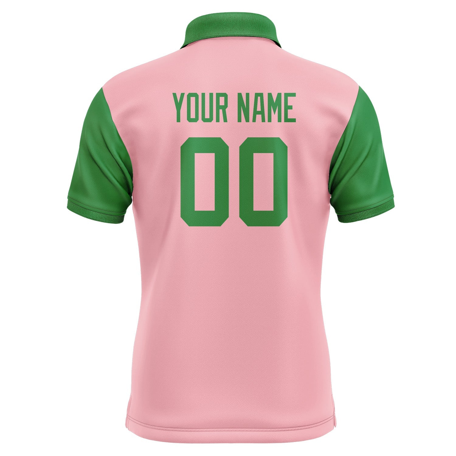 Custom Light Pink Emerald Green Short-Sleeve Polo Shirt PO212424B124
