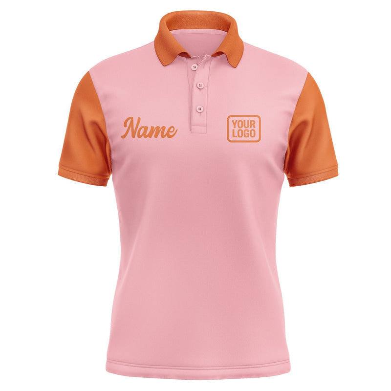 Custom Light Pink Orange Short-Sleeve Polo Shirt PO212828B128