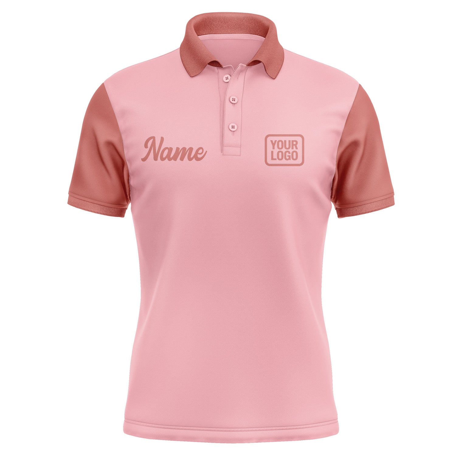 Custom Light Pink Copper Rose Short-Sleeve Polo Shirt PO212929B129