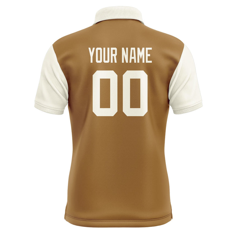 Custom Khaki Cream Short-Sleeve Polo Shirt PO220303B103