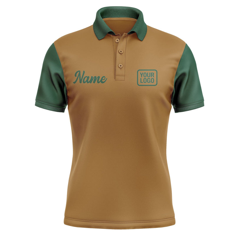 Custom Khaki Green Short-Sleeve Polo Shirt PO220505B105