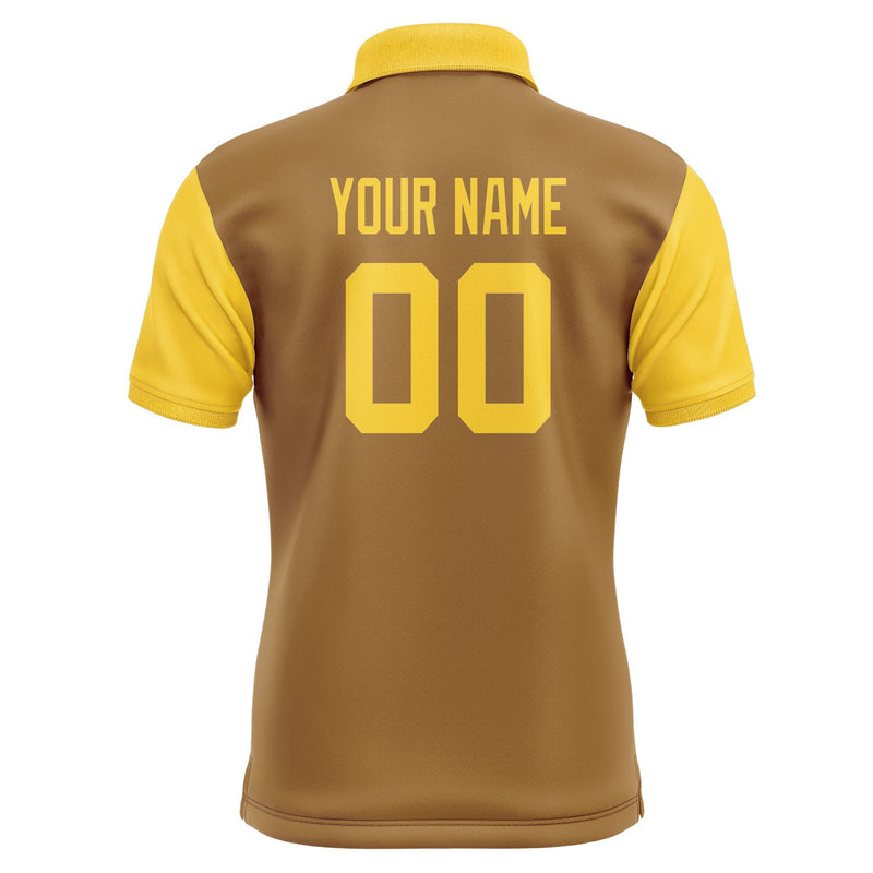 Custom Khaki Gold Short-Sleeve Polo Shirt PO223030B130