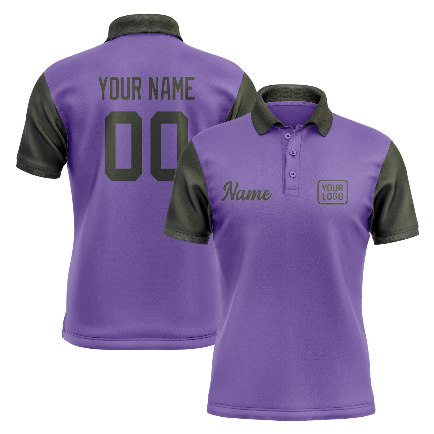 Custom Light Purple Olive Short-Sleeve Polo Shirt PO230202B102