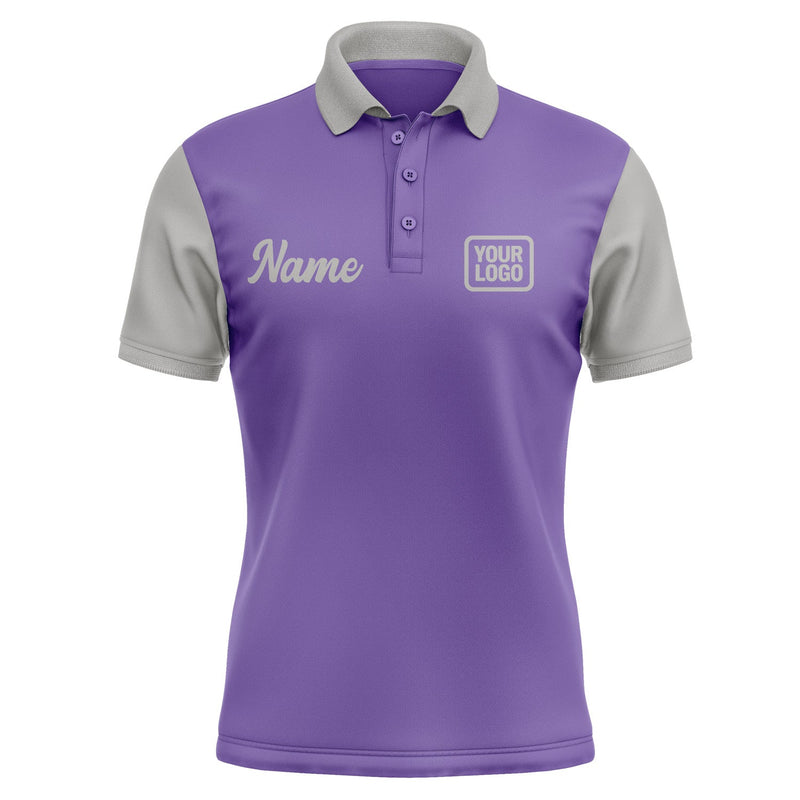 Custom Light Purple Gray Short-Sleeve Polo Shirt PO230404B104