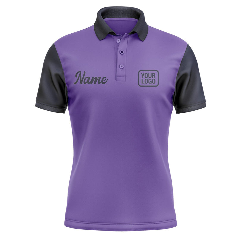 Custom Light Purple Navy Short-Sleeve Polo Shirt PO231111B111