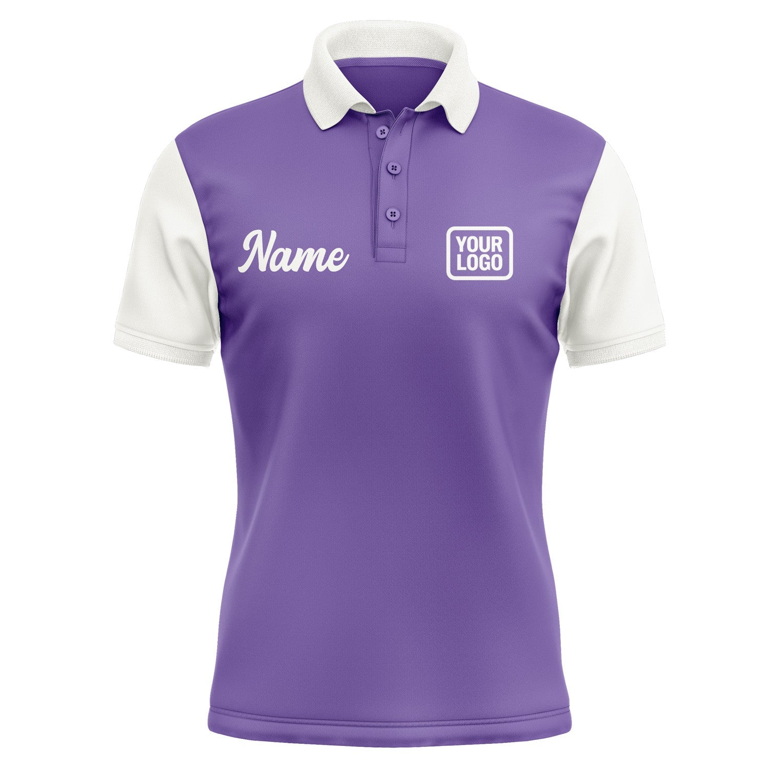 Custom Light Purple White Short-Sleeve Polo Shirt PO231818B118