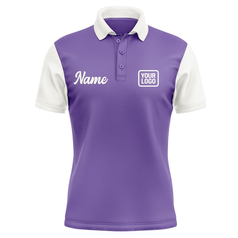 Custom Light Purple White Short-Sleeve Polo Shirt PO231818B118