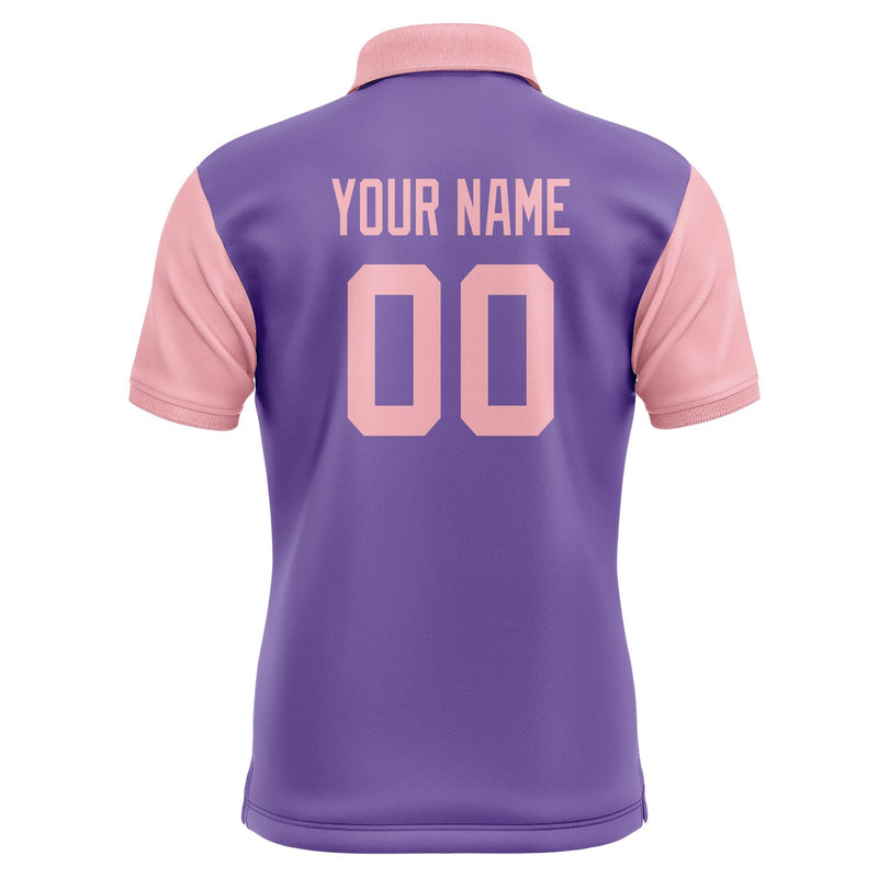 Custom Light Purple Light Pink Short-Sleeve Polo Shirt PO232121B121