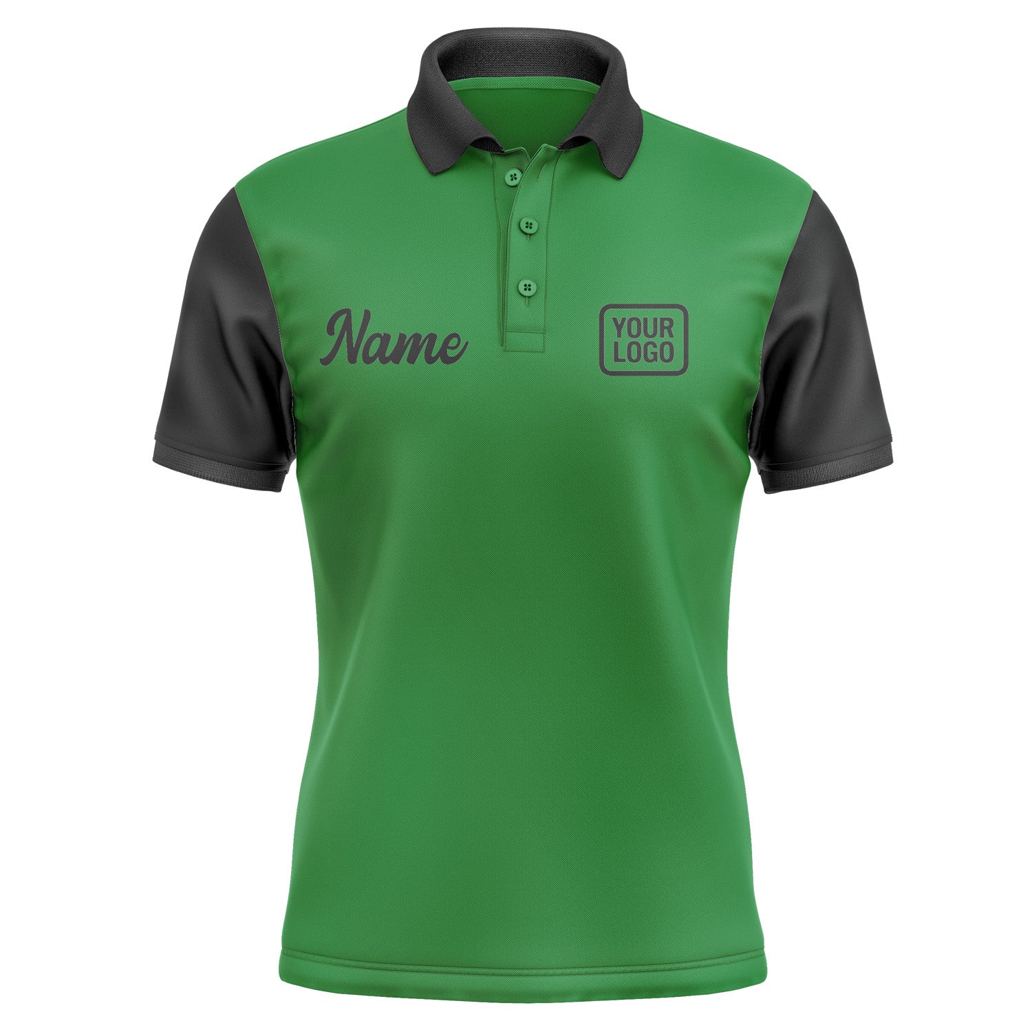 Custom Emerald Green Black Short-Sleeve Polo Shirt PO241717B117