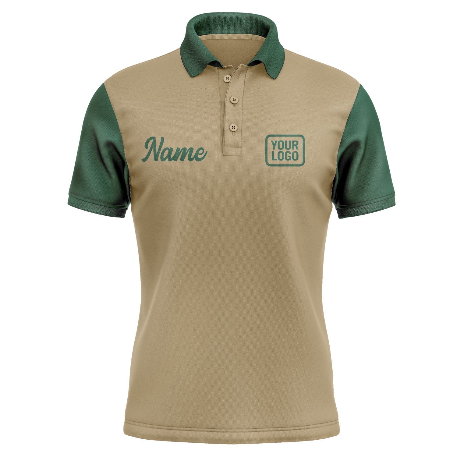 Custom Light Khaki Green Short-Sleeve Polo Shirt PO250505B105
