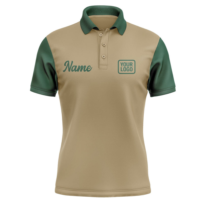 Custom Light Khaki Green Short-Sleeve Polo Shirt PO250505B105