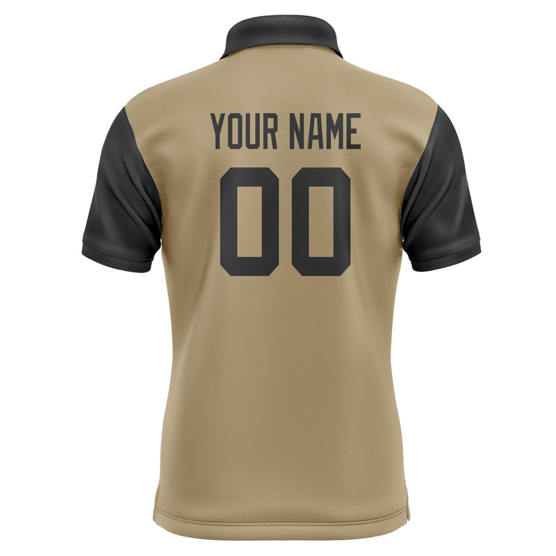 Custom Light Khaki Black Short-Sleeve Polo Shirt PO251717B117