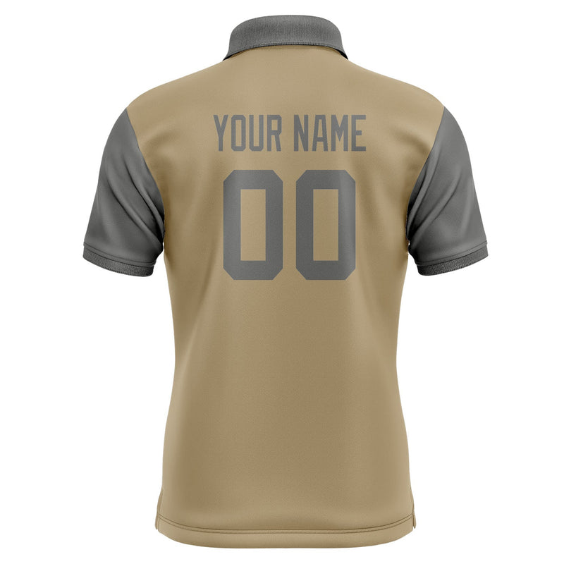 Custom Light Khaki Dark Grey Short-Sleeve Polo Shirt PO252020B120
