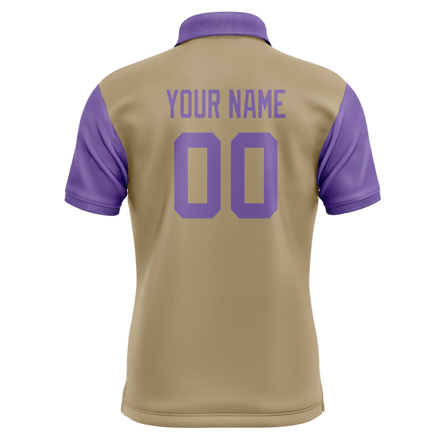Custom Light Khaki Light Purple Short-Sleeve Polo Shirt PO252323B123