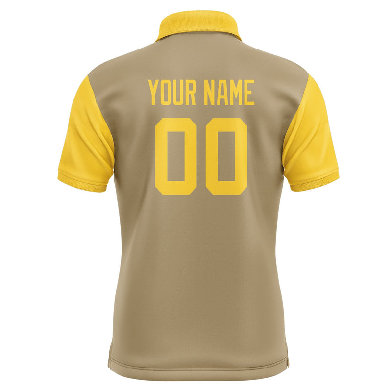 Custom Light Khaki Gold Short-Sleeve Polo Shirt PO253030B130