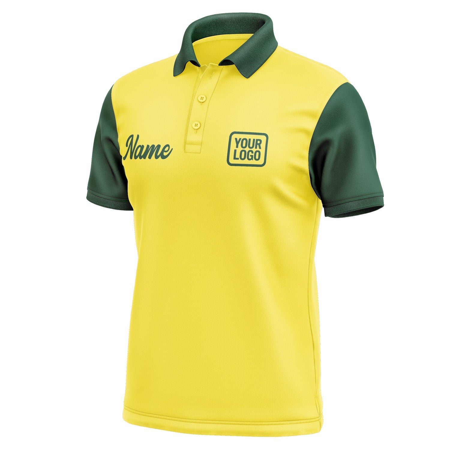 Custom Light Yellow Green Short-Sleeve Polo Shirt PO260505B105