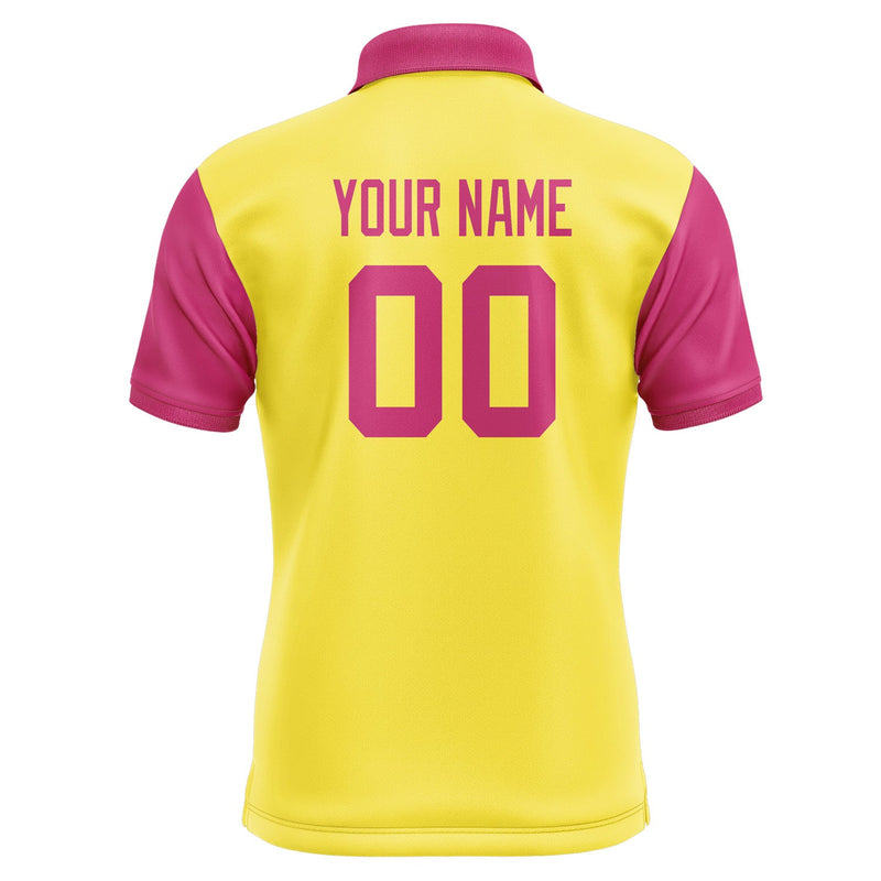 Custom Light Yellow Pink Short-Sleeve Polo Shirt PO261313B113