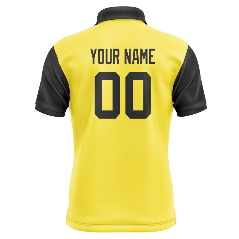 Custom Light Yellow Black Short-Sleeve Polo Shirt PO261717B117