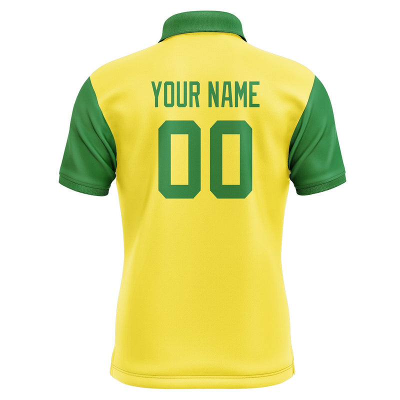Custom Light Yellow Emerald Green Short-Sleeve Polo Shirt PO262424B124