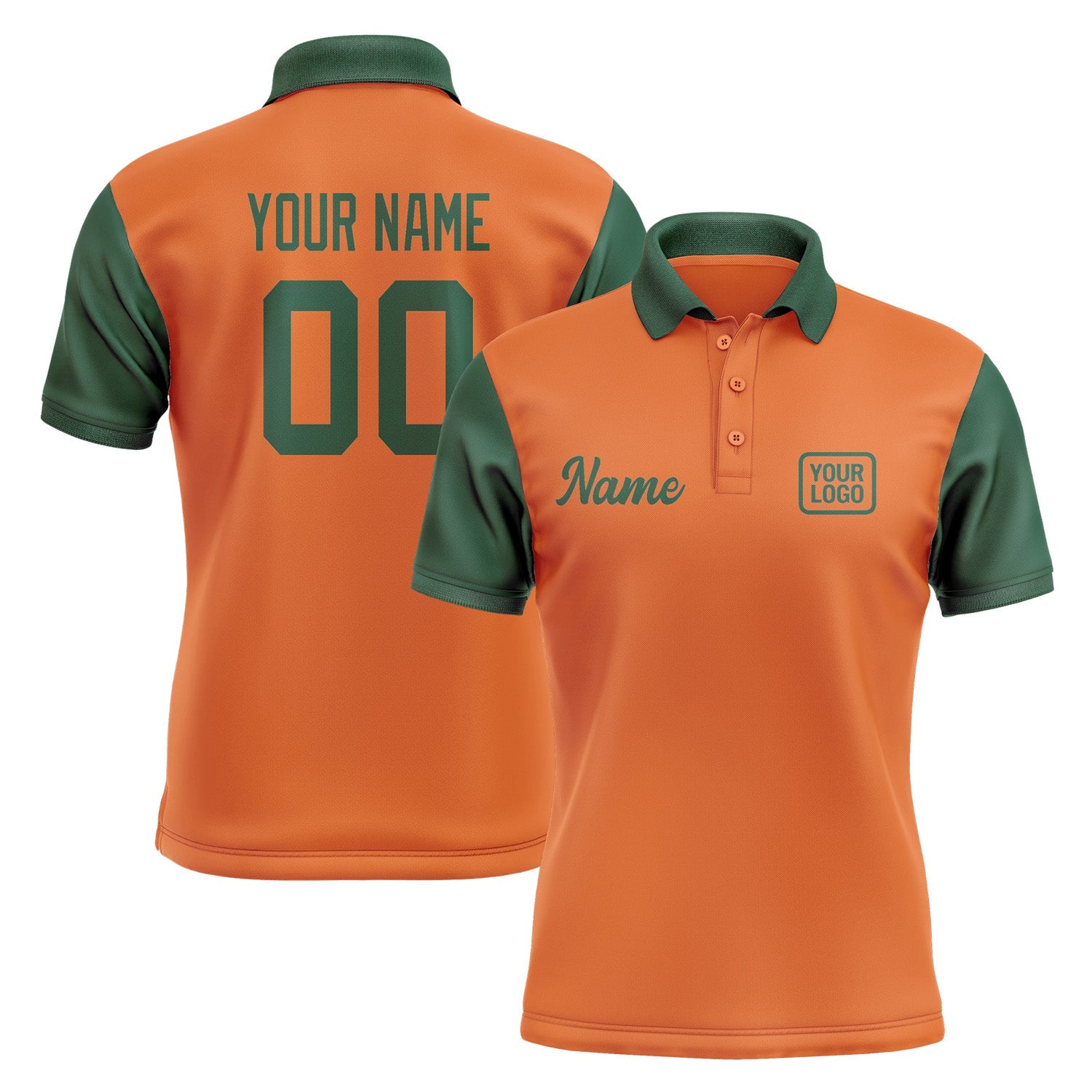 Custom Orange Green Short-Sleeve Polo Shirt PO280505B105