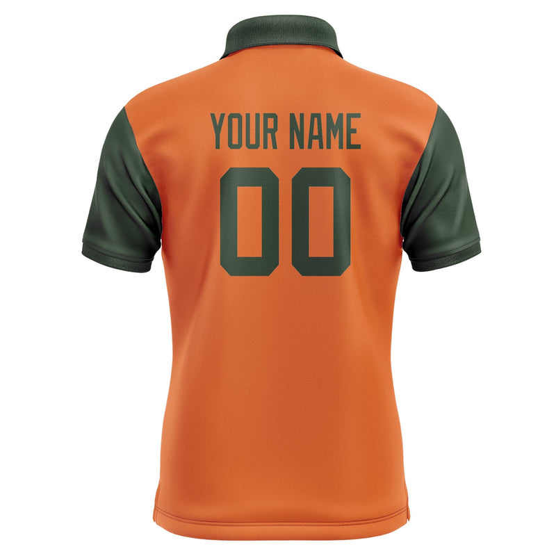 Custom Orange Dark Green Short-Sleeve Polo Shirt PO280606B106