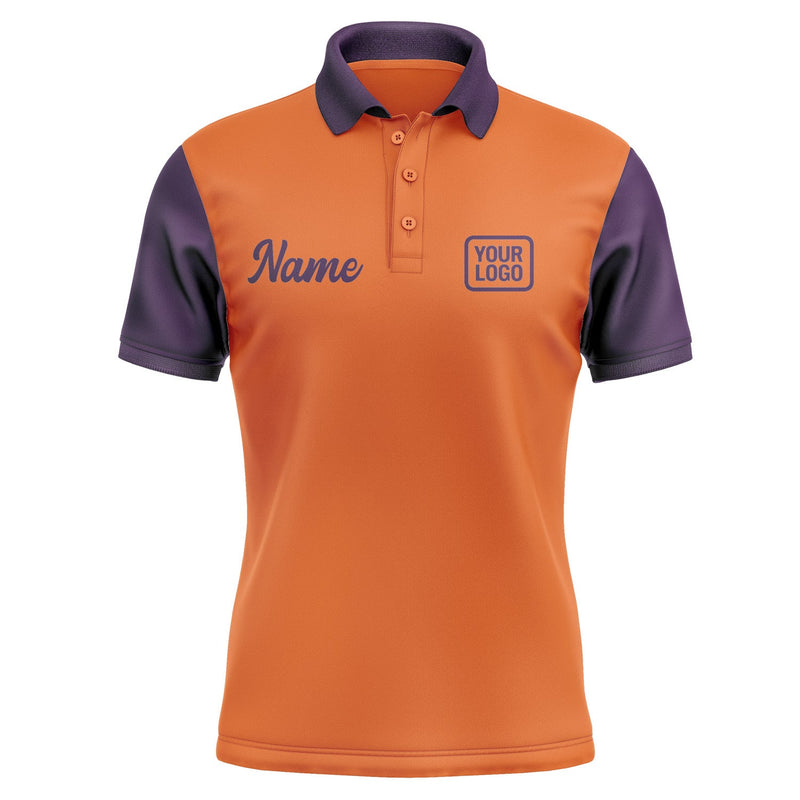 Custom Orange Purple Short-Sleeve Polo Shirt PO280707B107