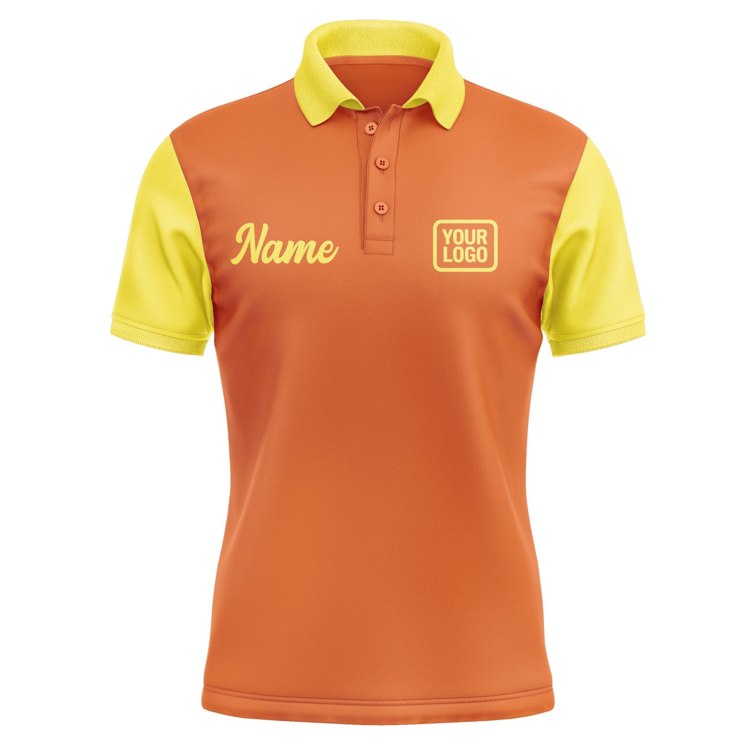 Custom Orange Light Yellow Short-Sleeve Polo Shirt PO282626B126