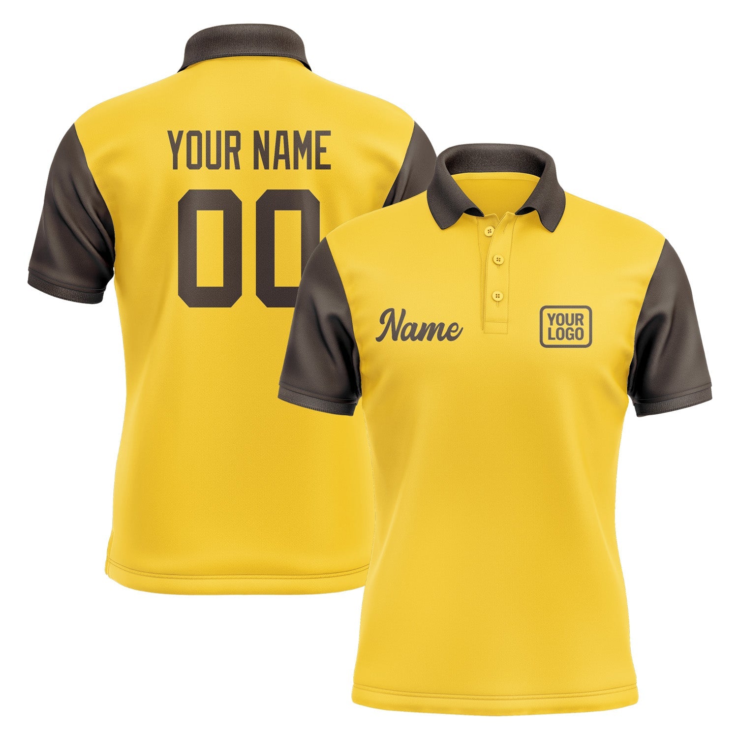 Custom Gold Brown Short-Sleeve Polo Shirt PO300101B101