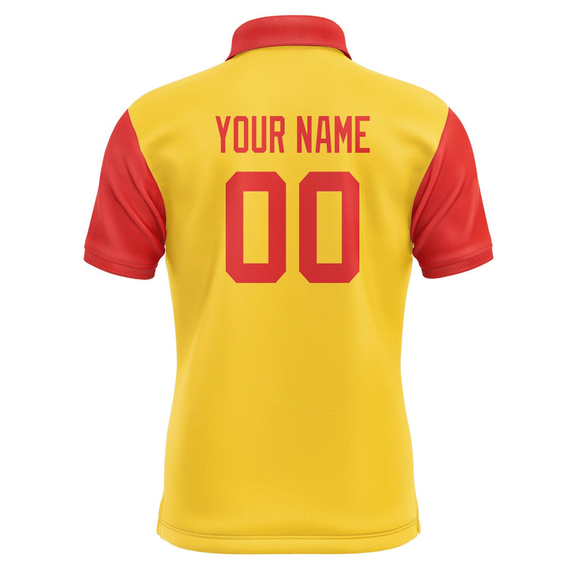 Custom Gold Orange Red Short-Sleeve Polo Shirt PO301212B112