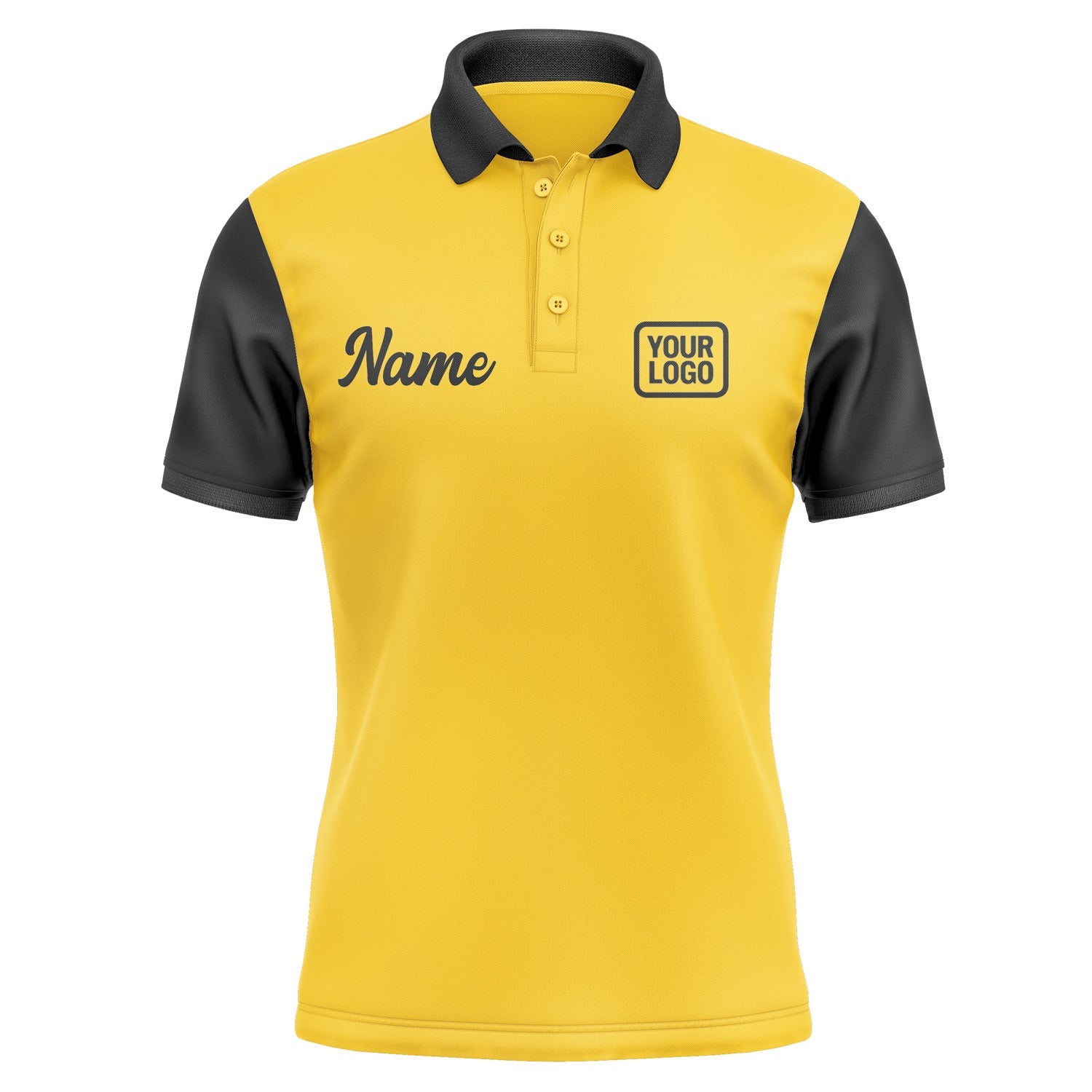 Custom Gold Black Short-Sleeve Polo Shirt PO301717B117